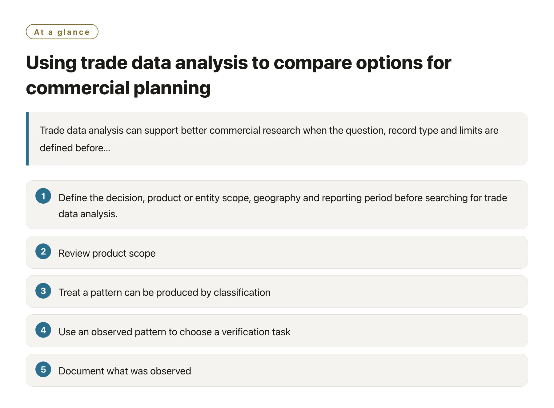 Using trade data analysis to compare options for commercial planning——全文要点速览